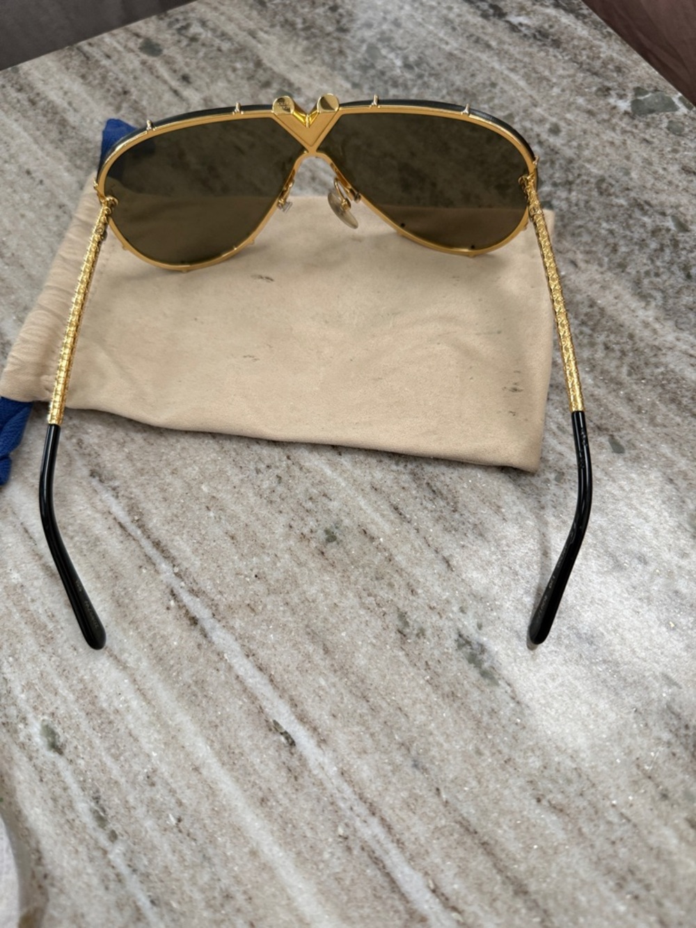 Louis Vuitton Gold-Accent Brown Aviator Sunglasses - Picture 4 of 15